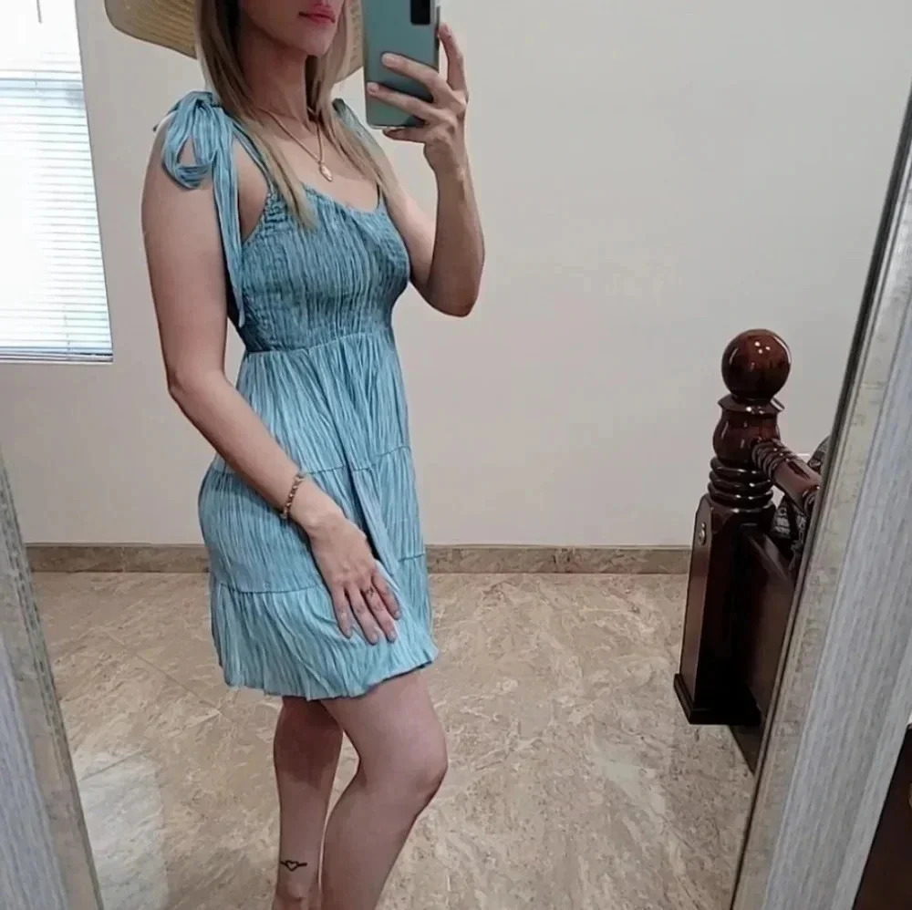 Voge Boutique Shoulder Tie Mini Dress